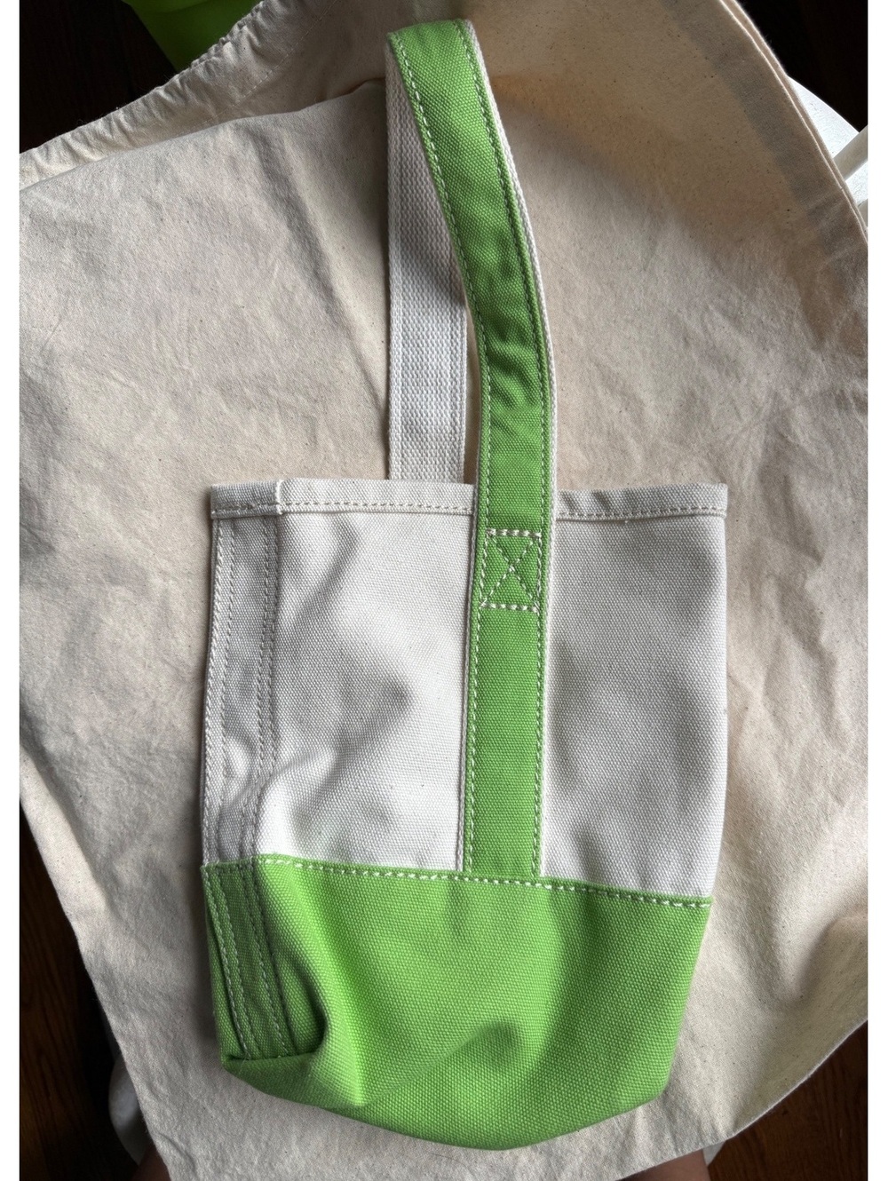 Lands' End Canvas Tote Bag with Green Accent